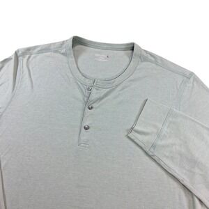 UNTUCKit Mens Henley Shirt XXL Green Long Sleeve Cotton Blend Casual 19008